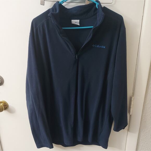 Columbia Blue Zip Front Jacket  L Gorpcore Fisherman Cabincore Classicore Preppy - Picture 2 of 12